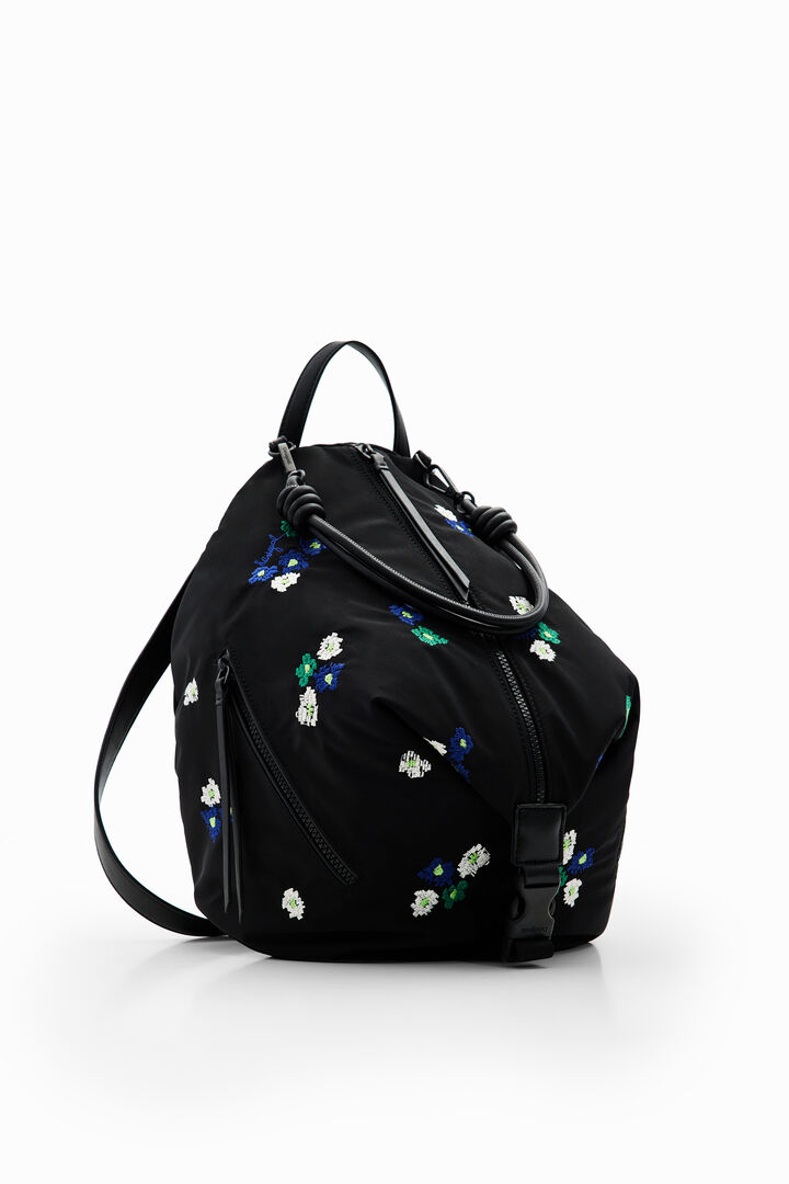 Midsize multi-position floral backpack