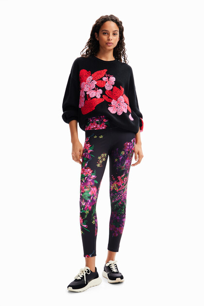 Virágos sport leggings