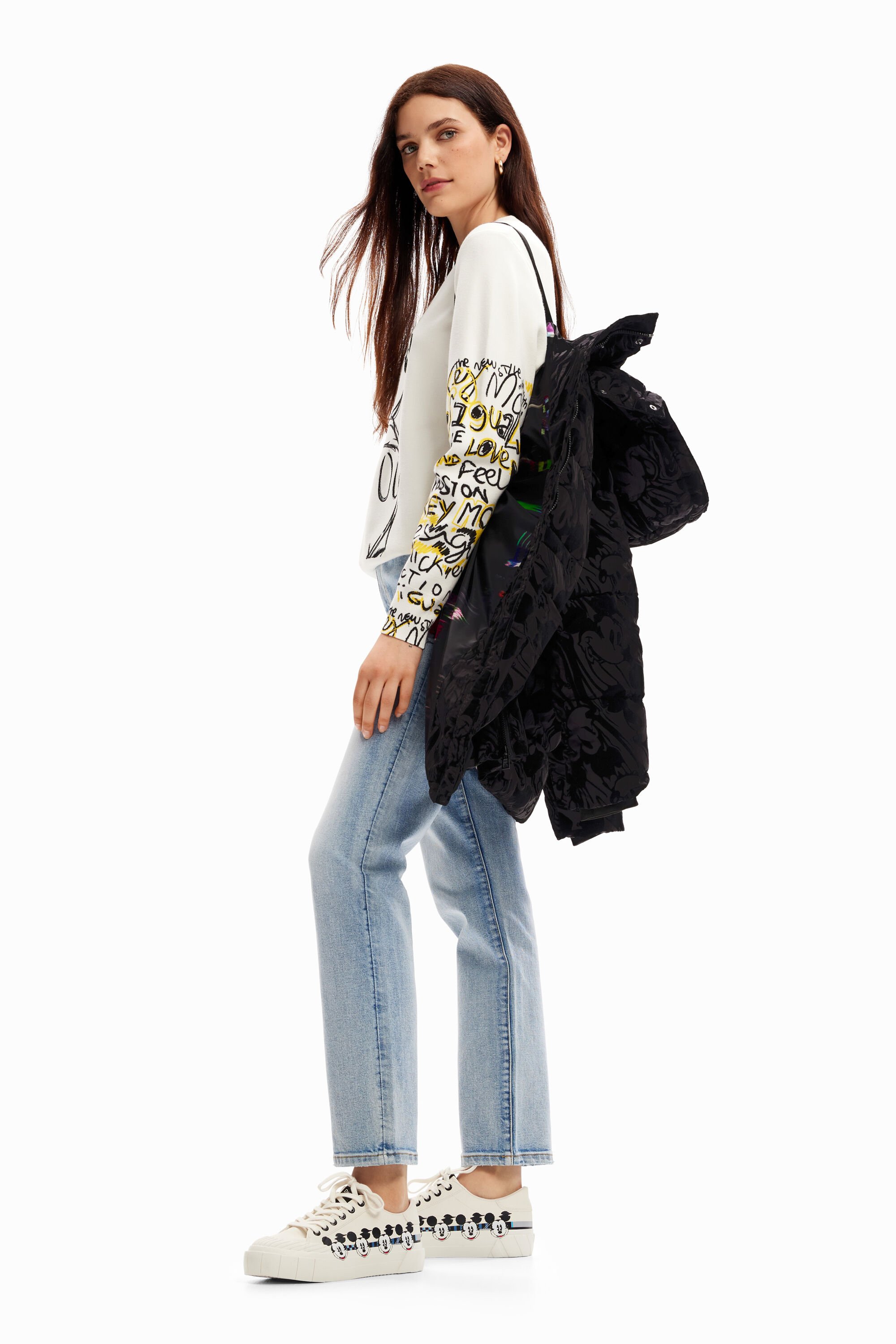 Mickey mouse quilted sales jacket for women