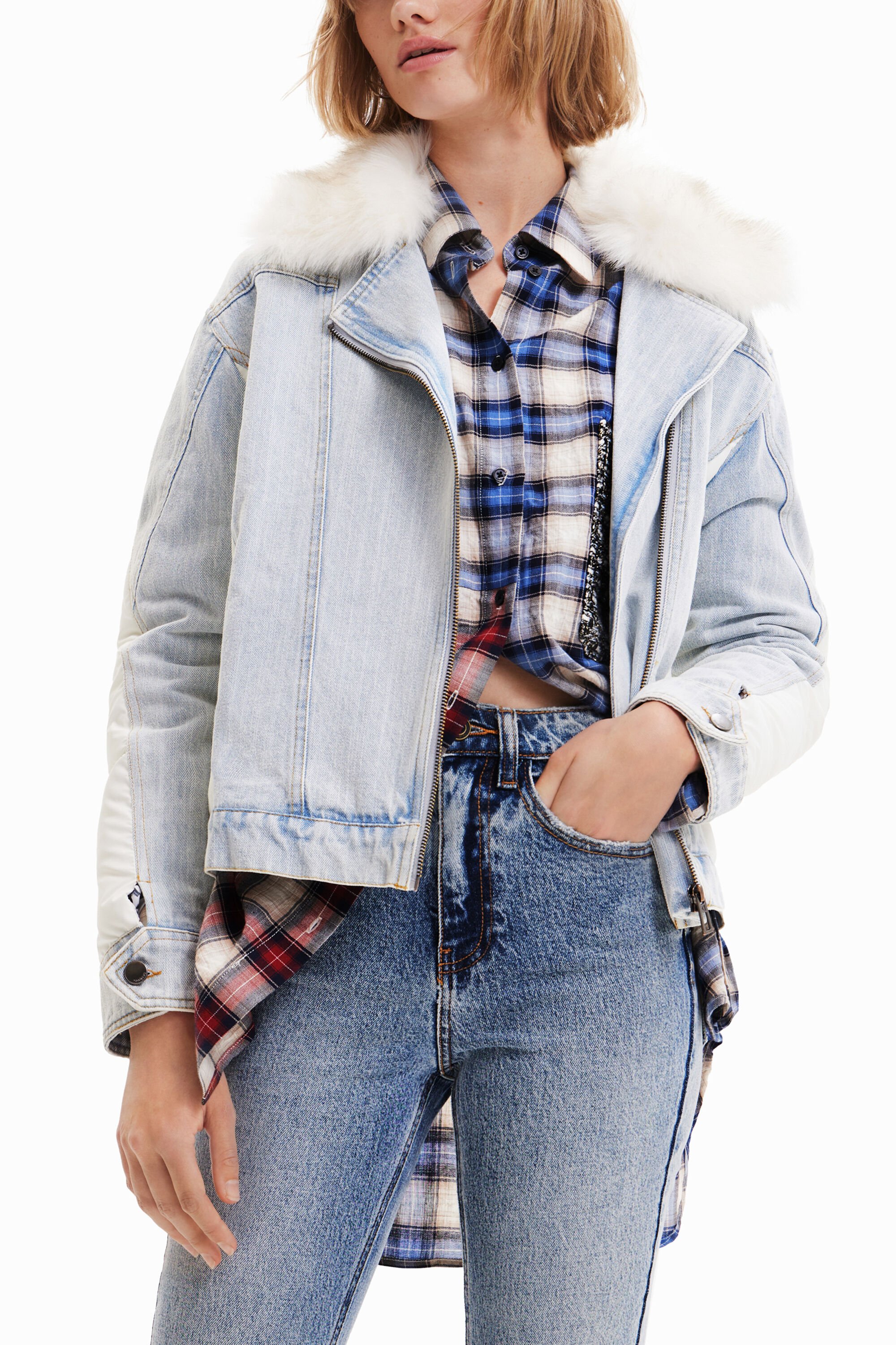 Trucker jacket fur outlet