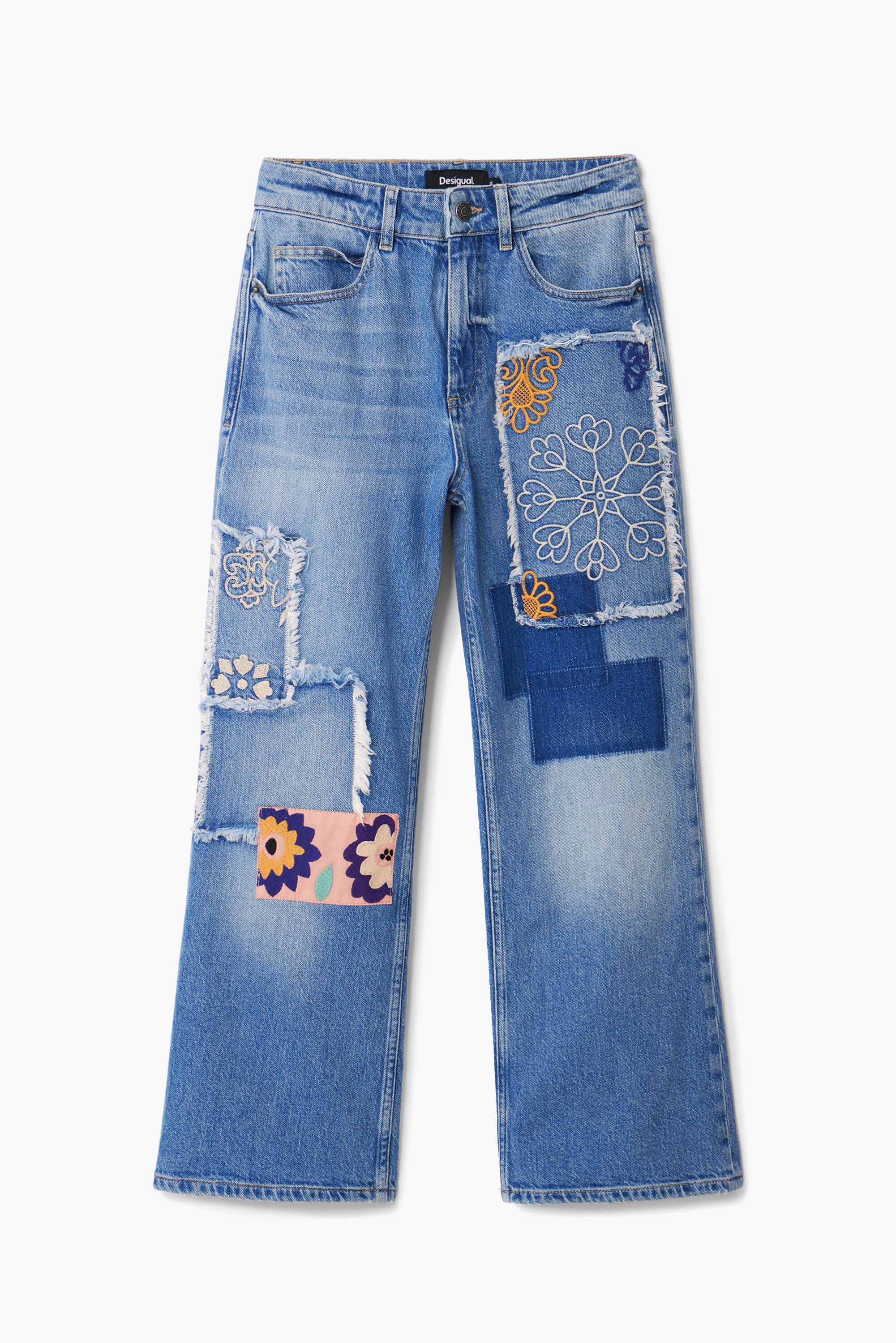 【新品】デシグアル パッチワークデザイン チェスターコート デニム 花柄 Patchwork jeans women's I Desigual.com