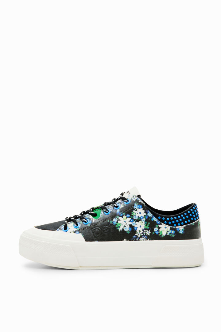 Floral platform sneakers