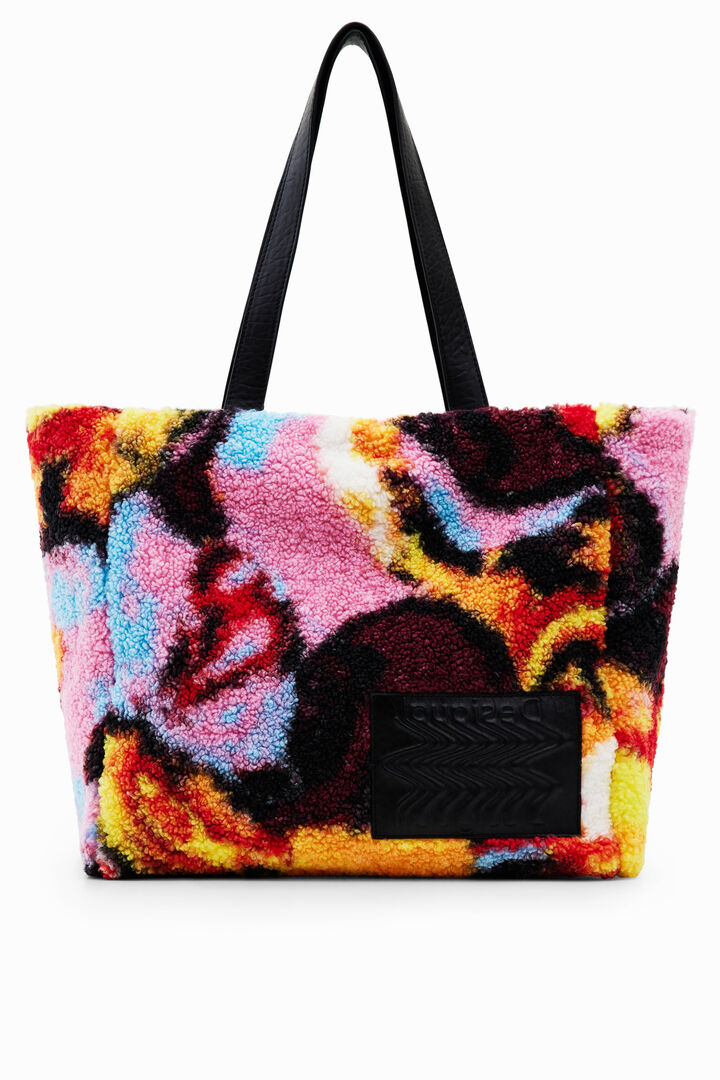 Faux sheepskin maxi shopper bag | Desigual