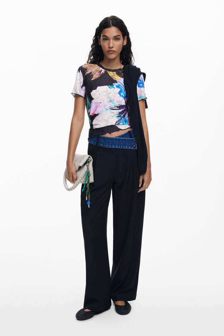 Camiseta flores textura | Desigual