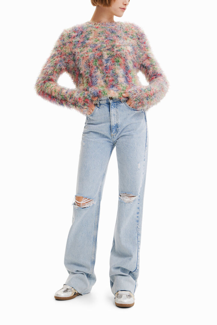Distressed wide leg jeans | Desigual