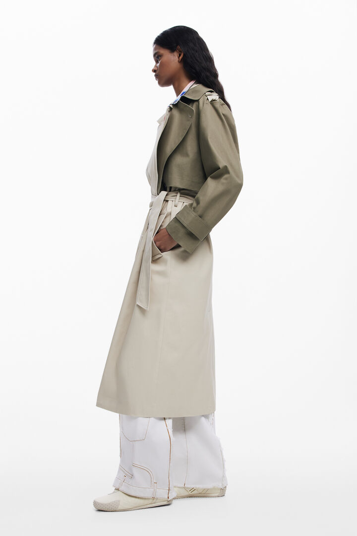 Detachable two-tone trench coat | Desigual