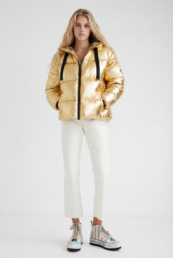 Gewatteerd jack met afneembare mouwen