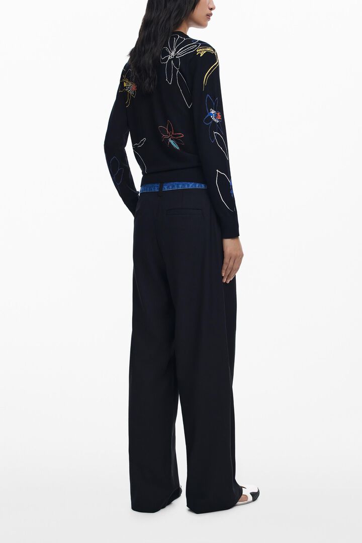 Fine sweater with floral strokes | Desigual