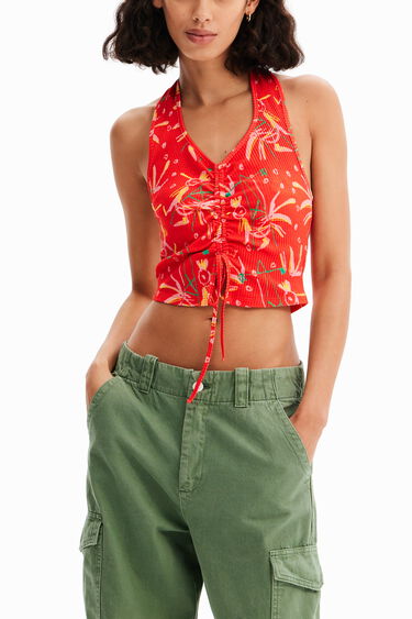 Korte aangerimpelde top | Desigual