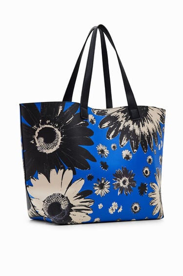 Extra-large reversible floral shopper bag | Desigual
