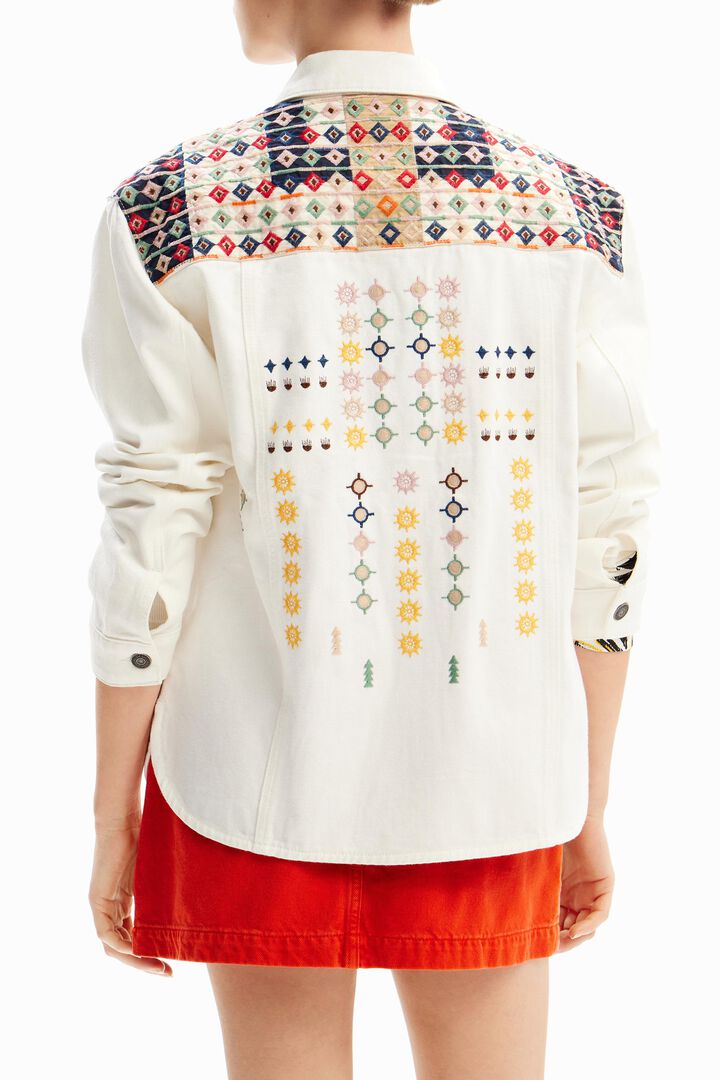 Embroidered denim trucker jacket | Desigual