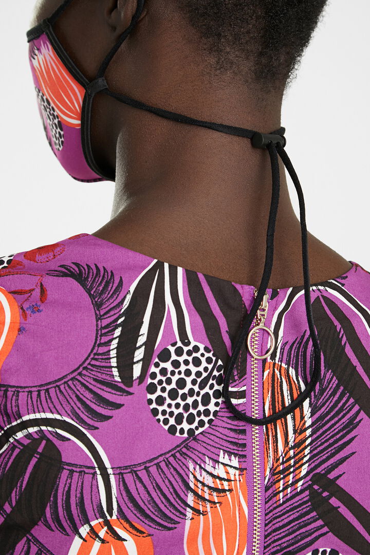 Masque réversible fleuri + housse | Desigual