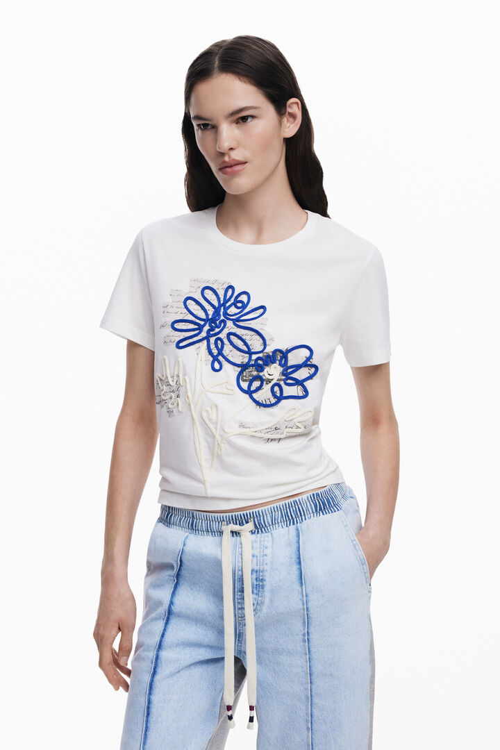 Floral lace T-shirt