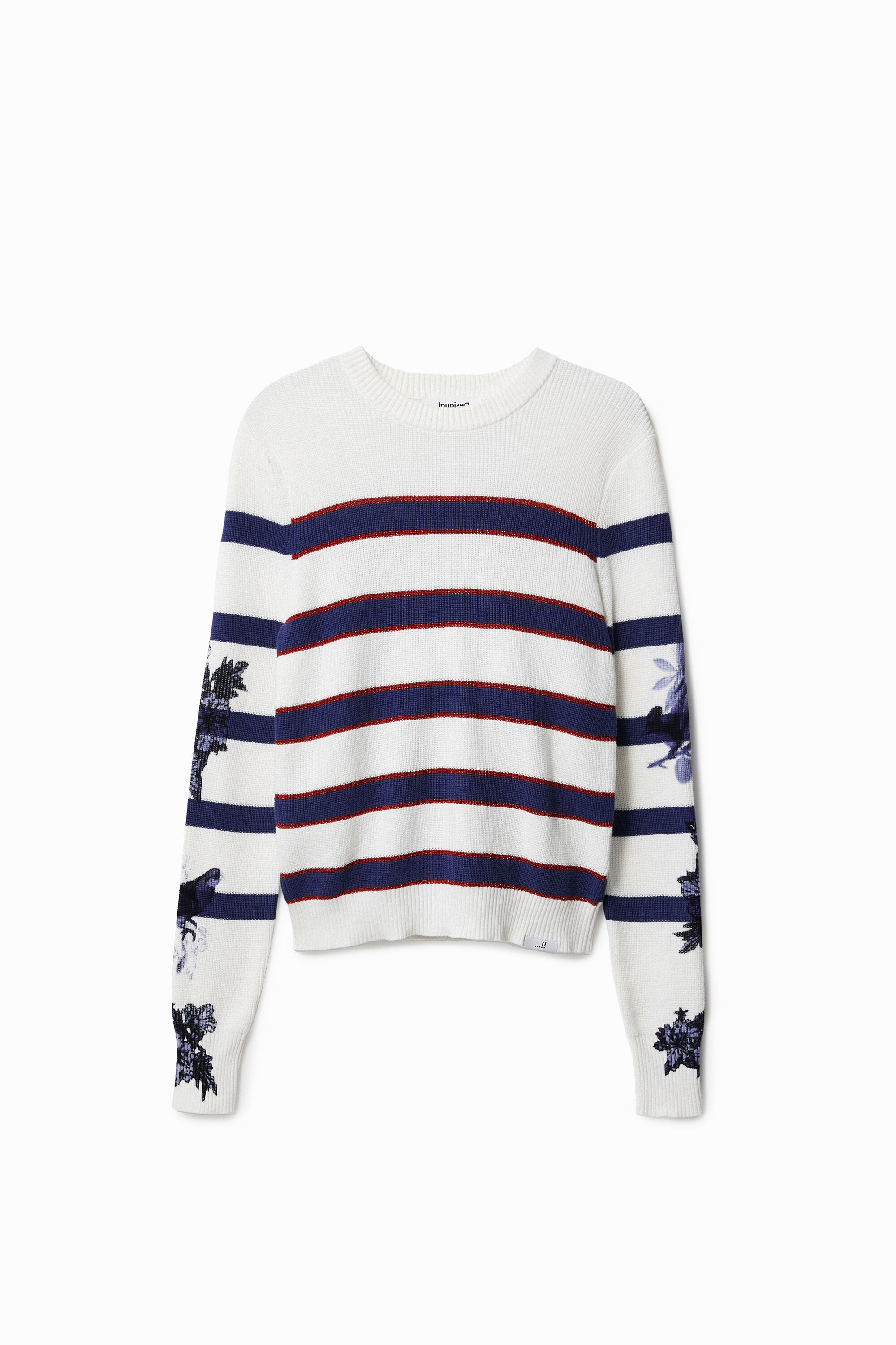 Gestreifter Pullover mit Blumen