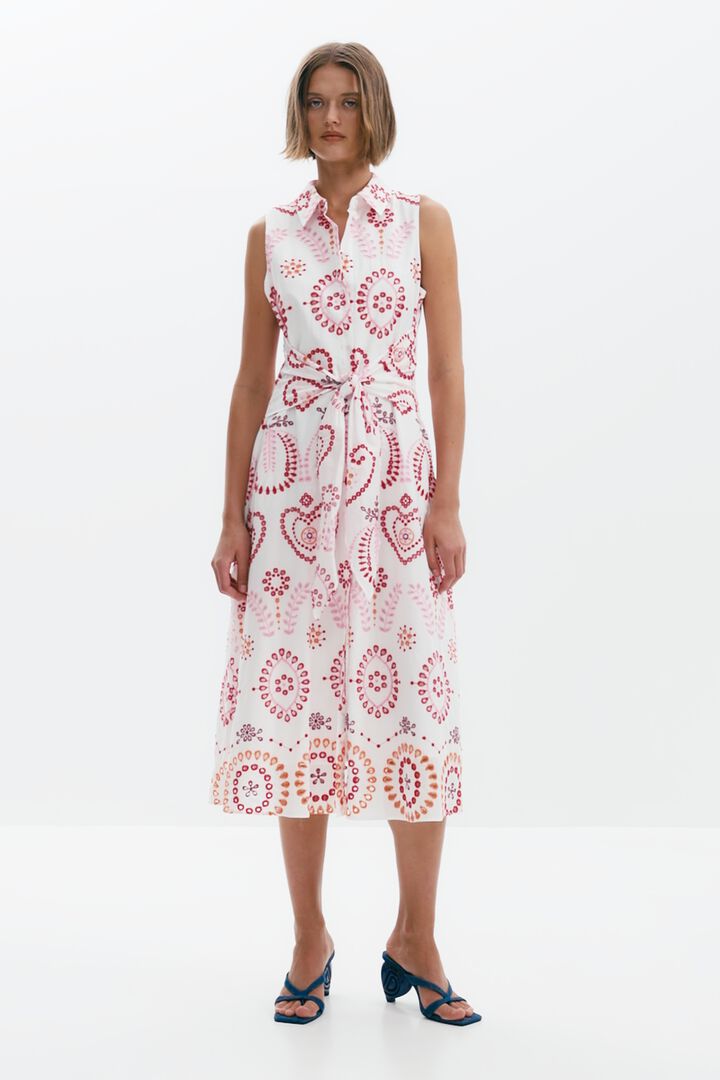 Printed midi dress with bow | Desigual