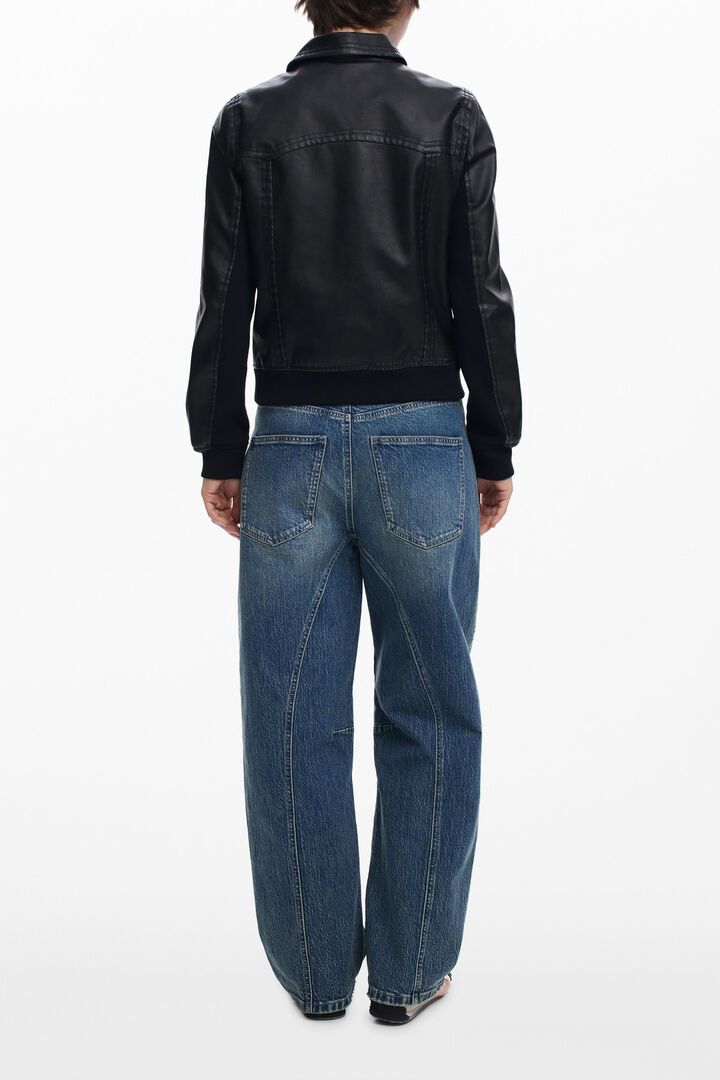 Faux leather biker jacket