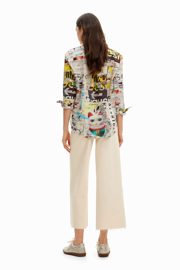 Camisa recortes periódico | Desigual