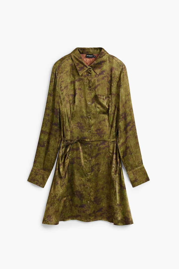 vestido camisa curto estampado