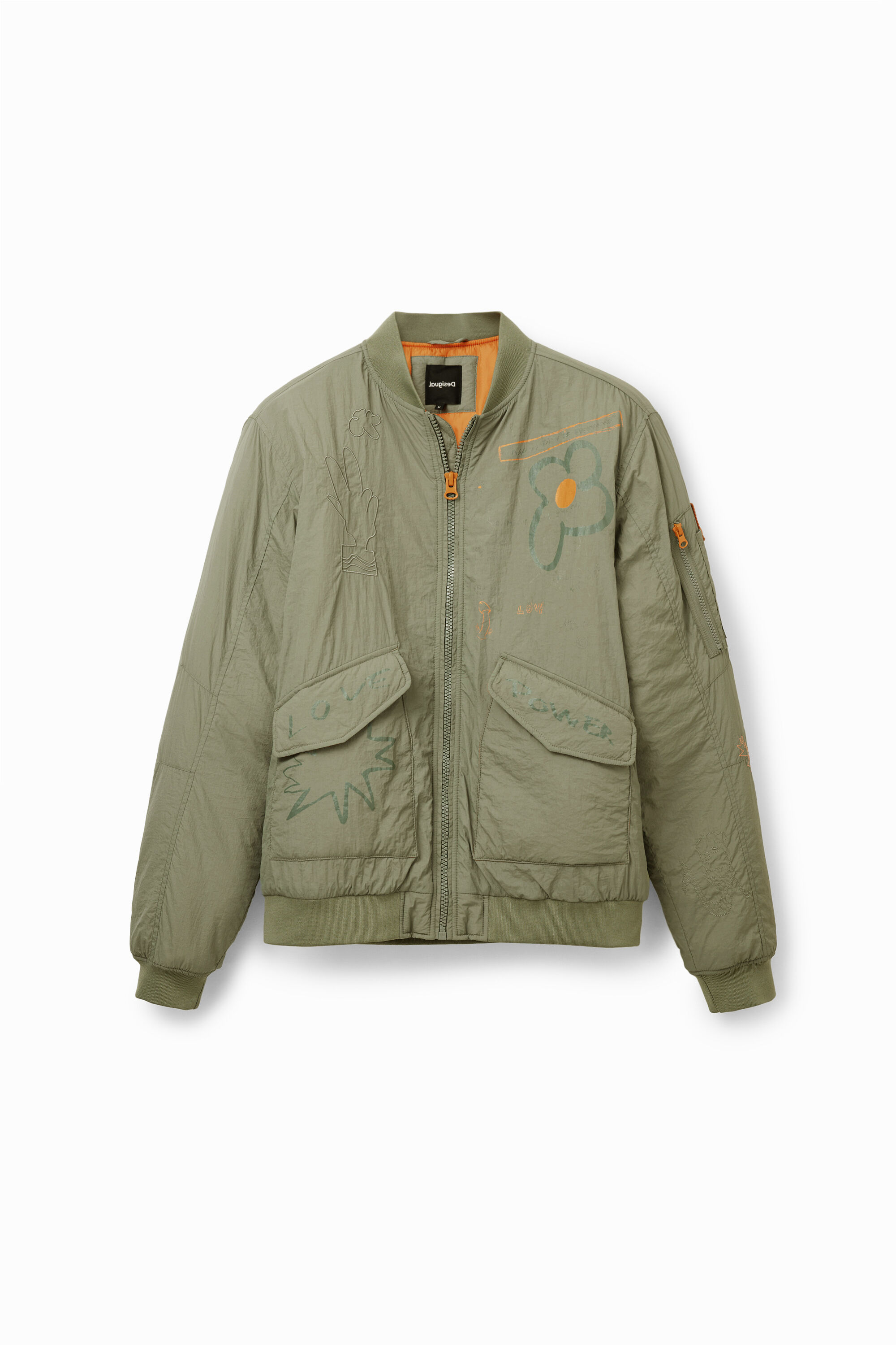 Flower bomber jacket - GREEN - XL