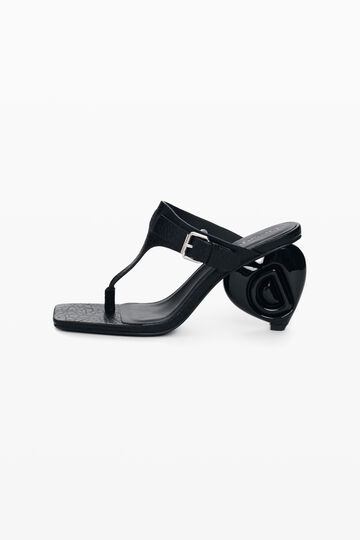 Heeled sandal leather effect | Desigual