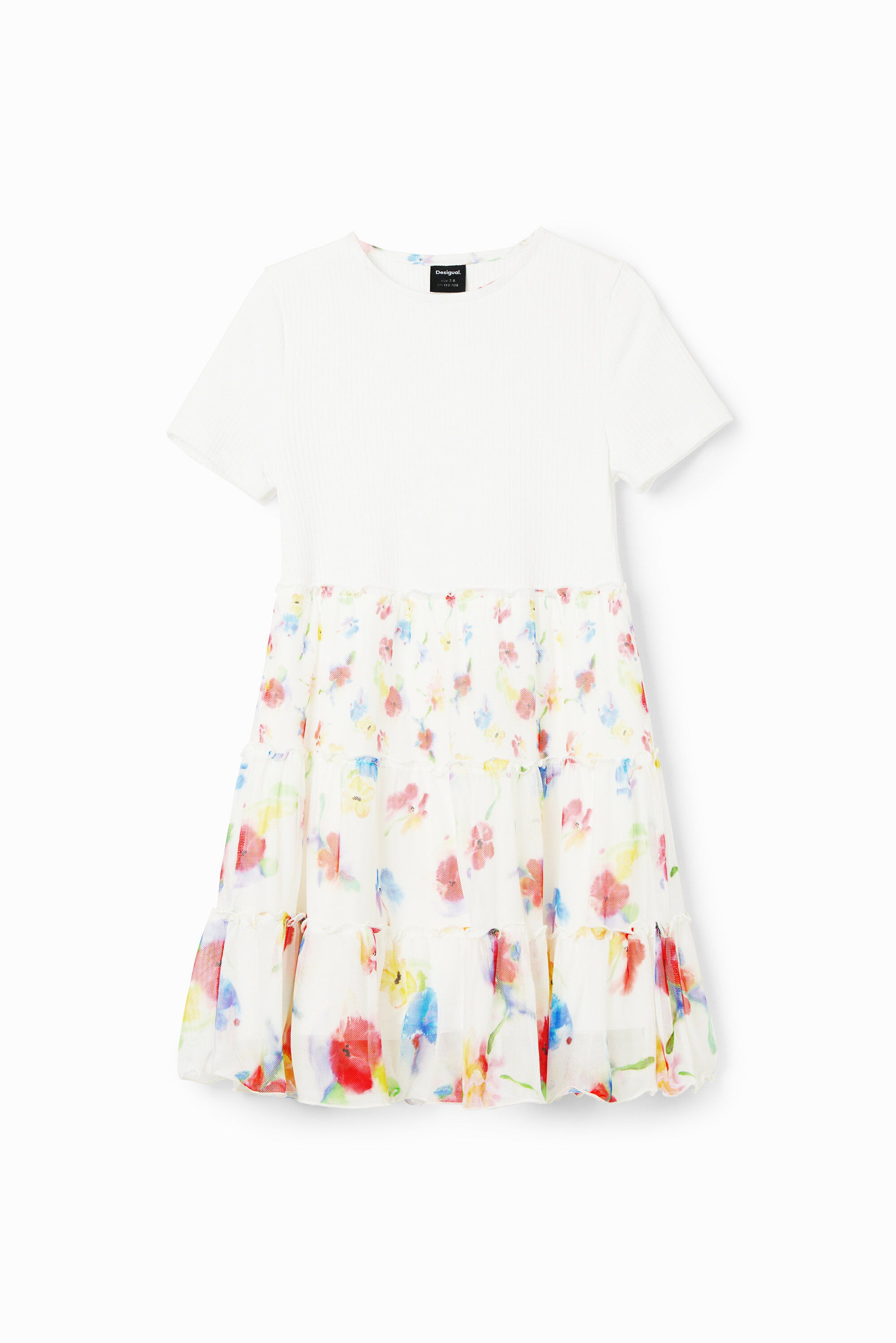 Desigual, Kombikleid Blumen, Weiß, 13/14