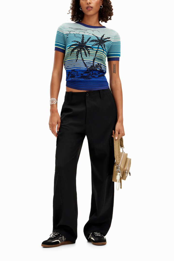 Knit palm tree T-shirt | Desigual