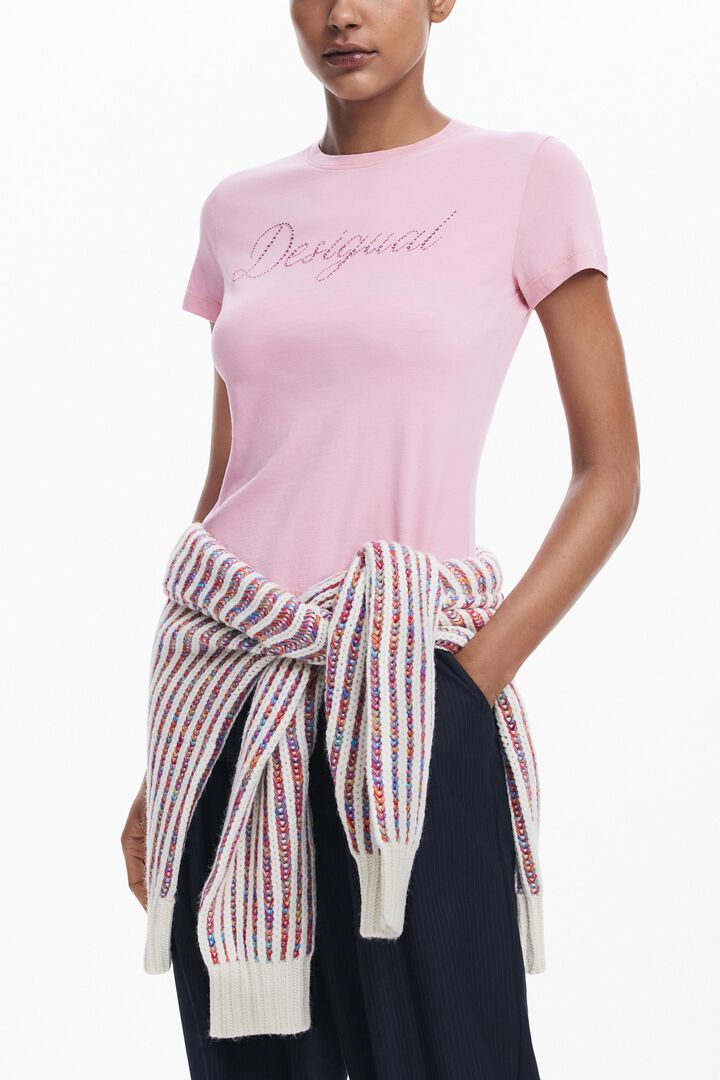 Camiseta slim strass