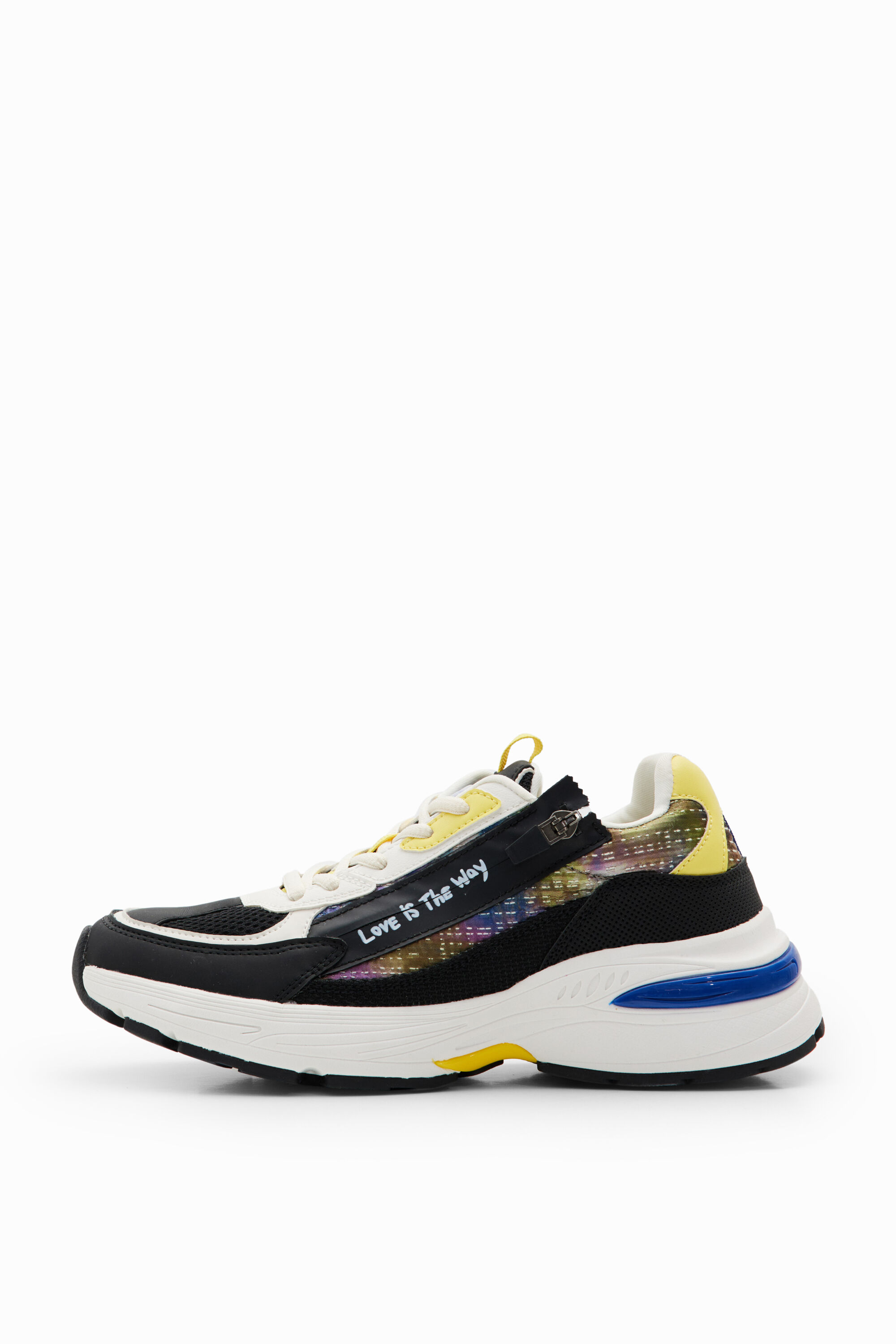 Patchwork zip up running sneakers