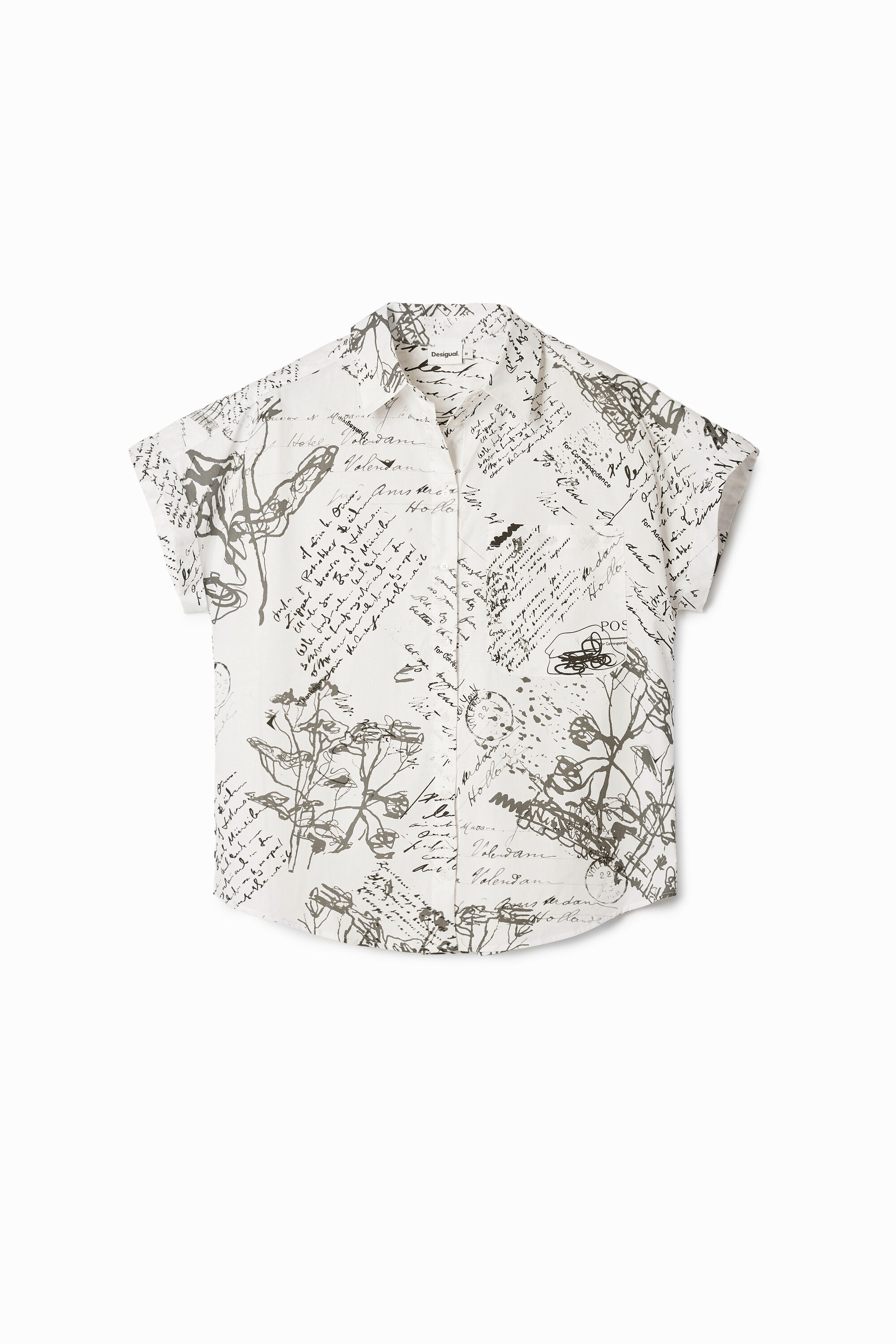 Camisa de manga corta textos - WHITE - M