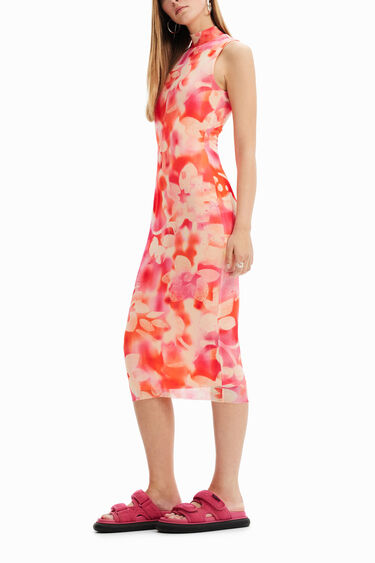 Floral tulle midi dress | Desigual