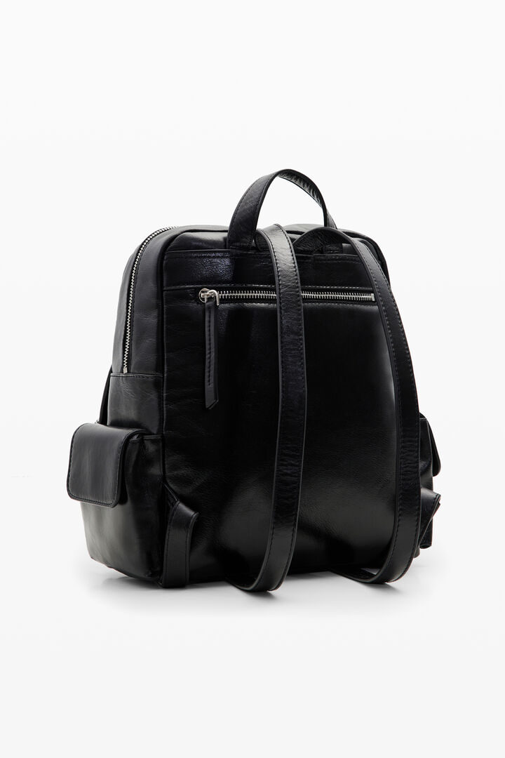Multi-pocket leather backpack | Desigual