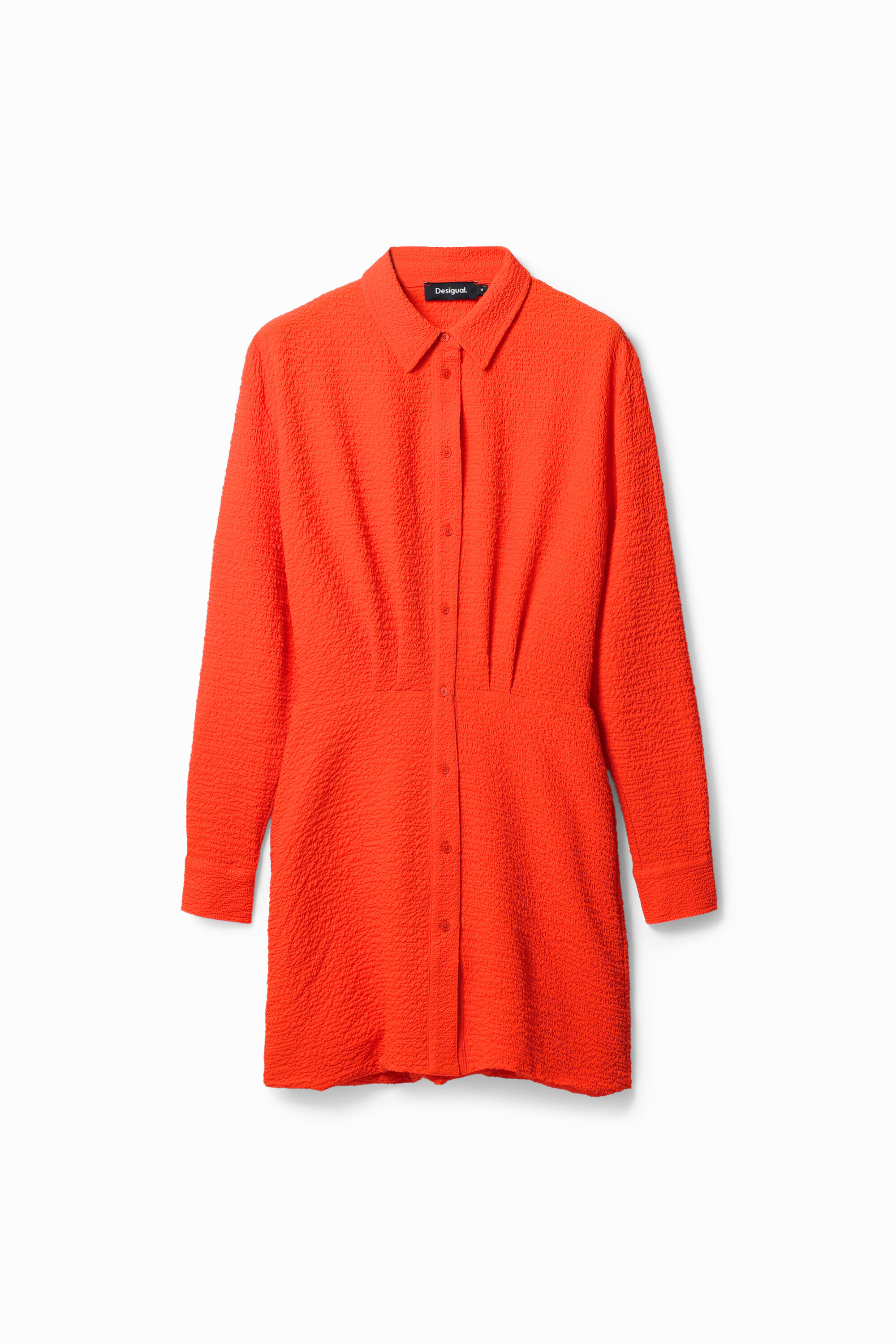 Vestido corto camisero textura - RED - XS