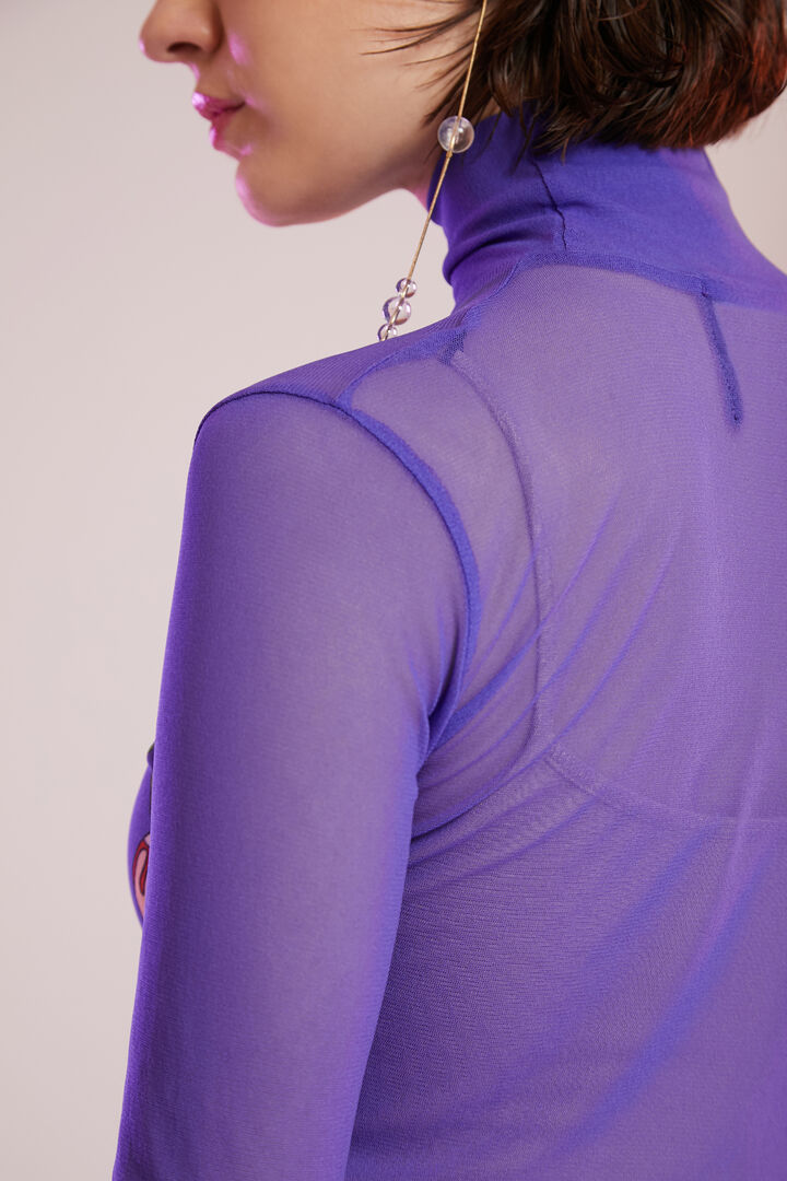 Slim high neck mesh T-shirt | Desigual