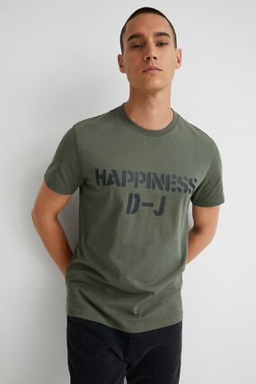 Militärgrünes Shirt Happiness