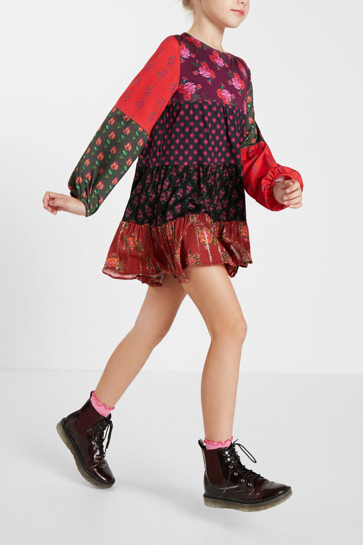 Trapeze dress patch flowers | Desigual