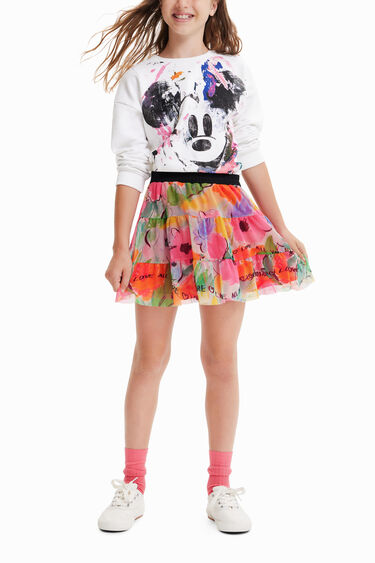 Rožasto mini krilo iz tila | Desigual