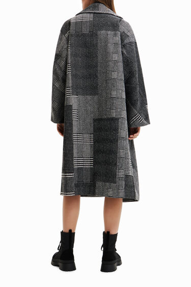 Abrigo largo patchwork lana | Desigual