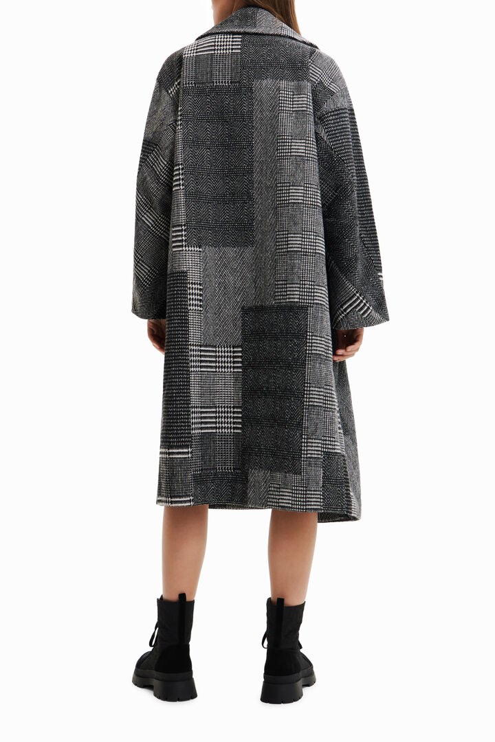 Long patchwork wool coat | Desigual