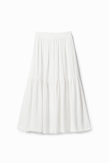 Textured midi skirt