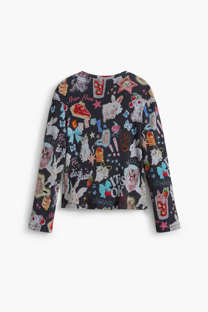 Camiseta manga larga gatos | Desigual