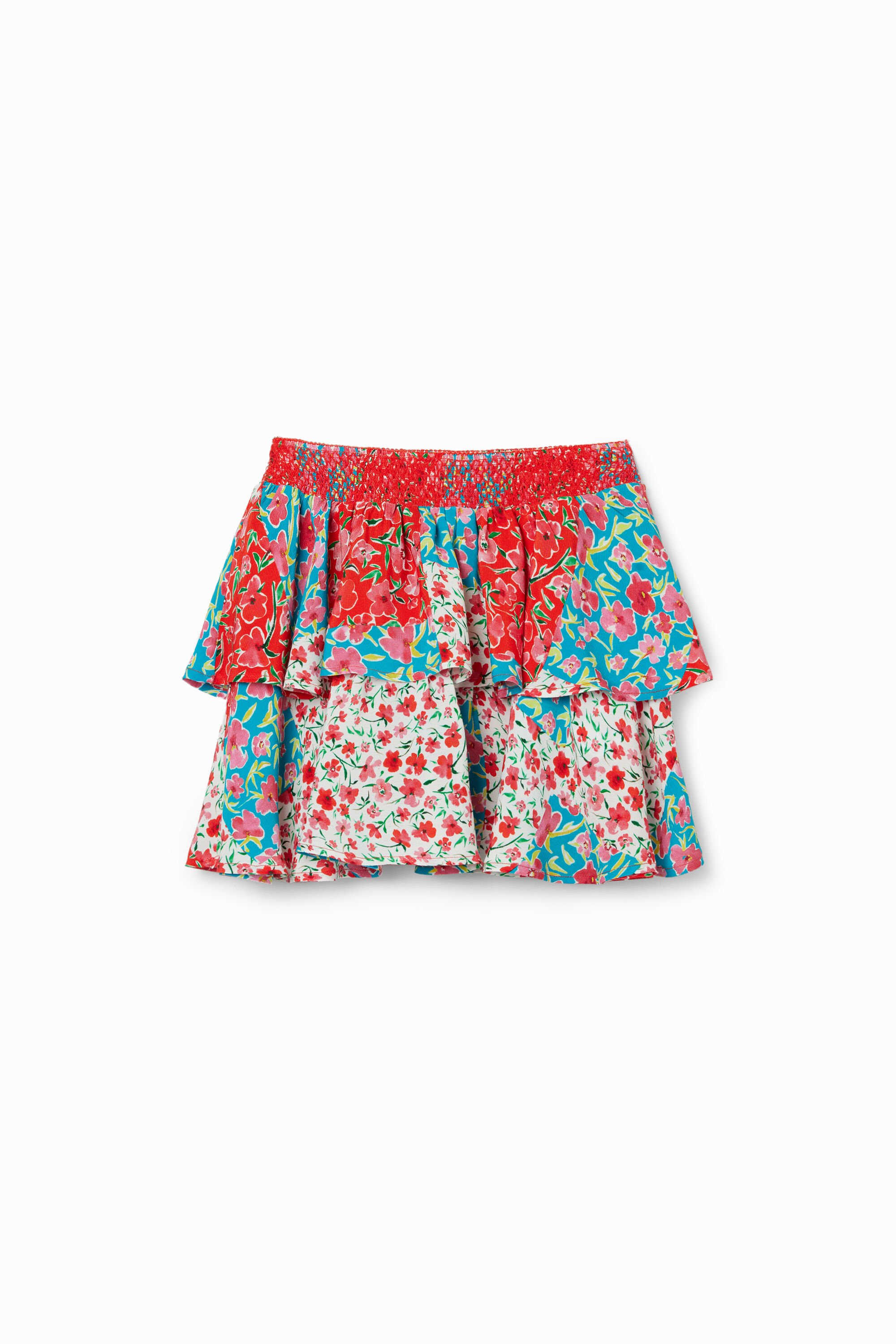 Minirock Volants Blumen