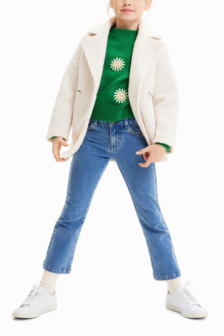 Double-breasted bouclé coat | Desigual