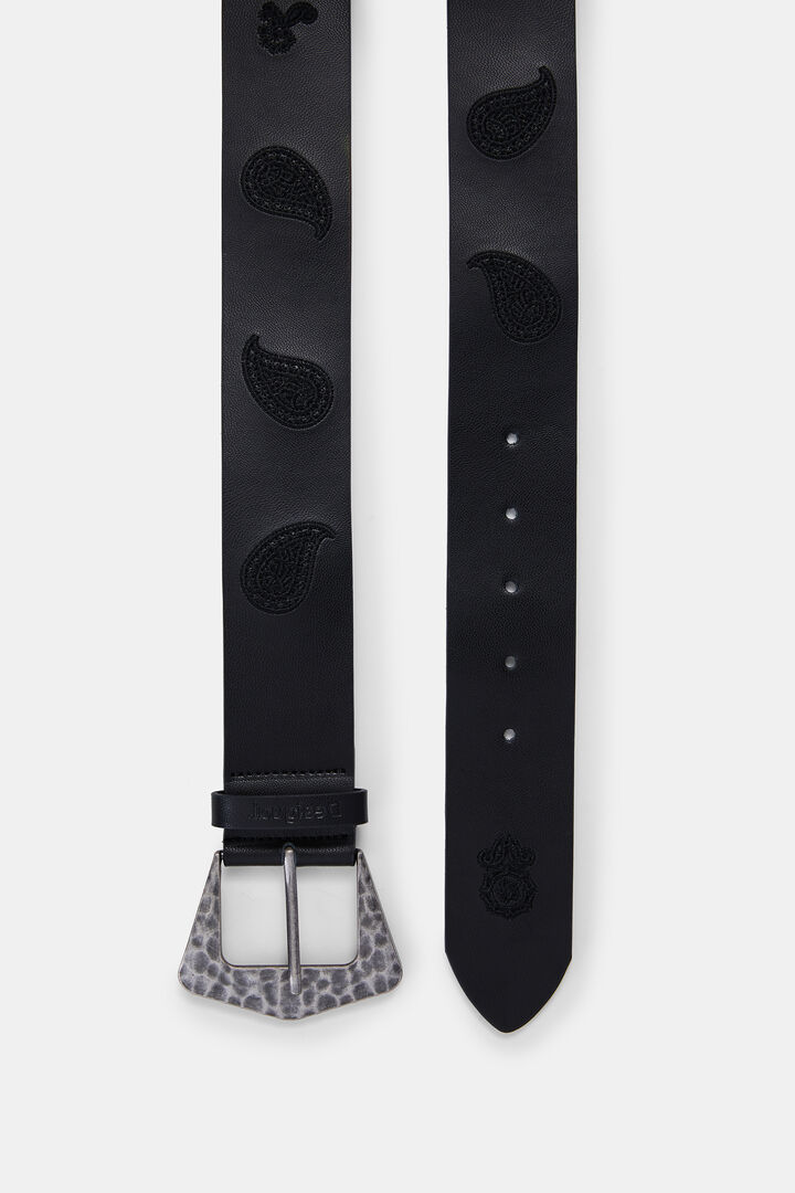 Leren riem met paisleys | Desigual