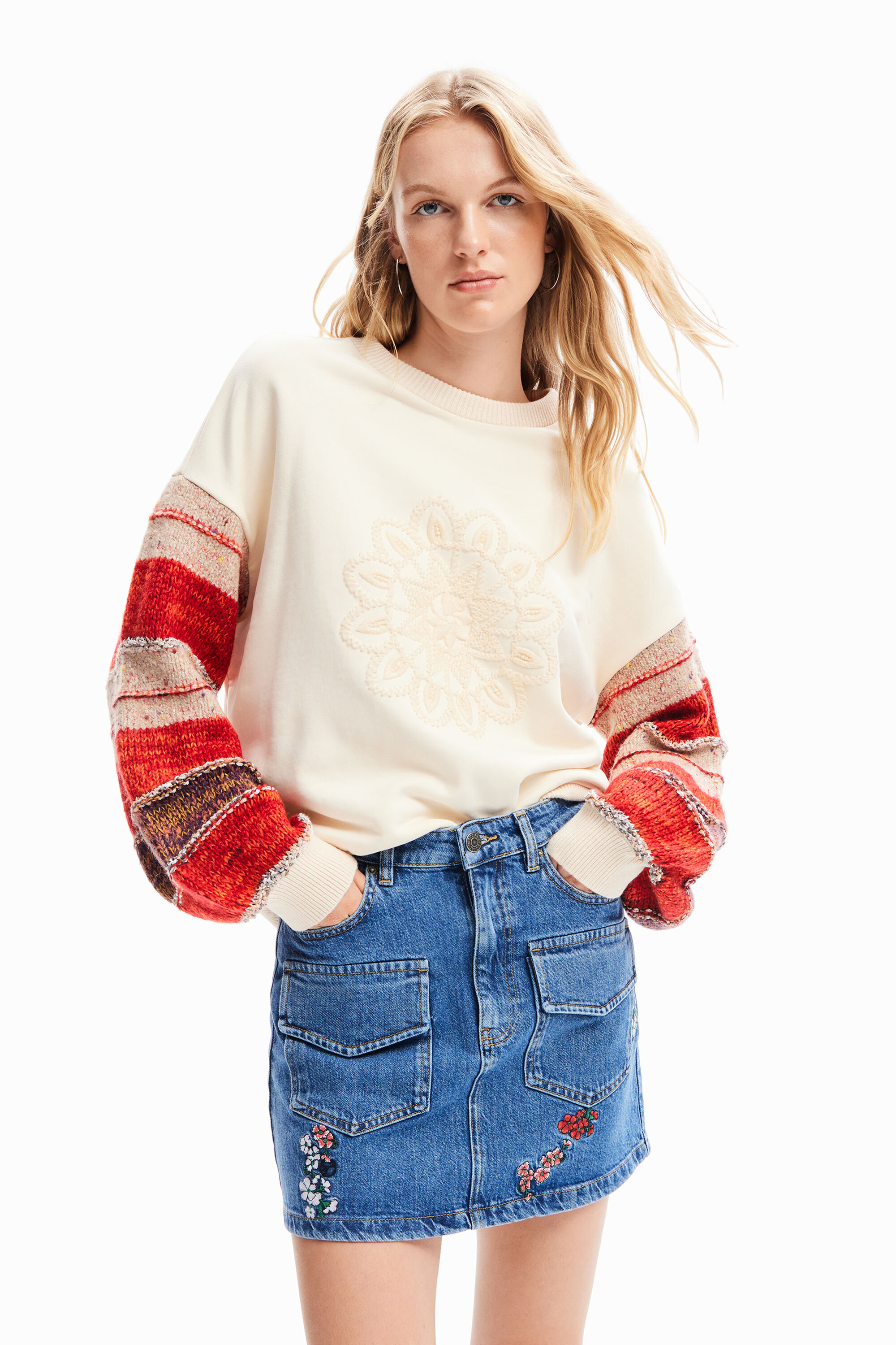 Desigual Combination embroidered sweatshirt