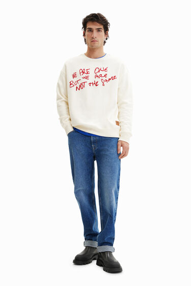 Gevlokt sweatshirt met tekst | Desigual