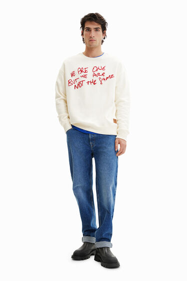 Sweater aufgeflockte Message | Desigual