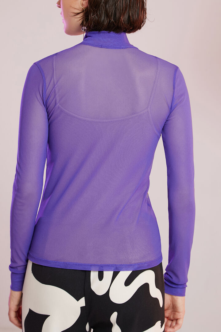 Slim high neck mesh T-shirt | Desigual