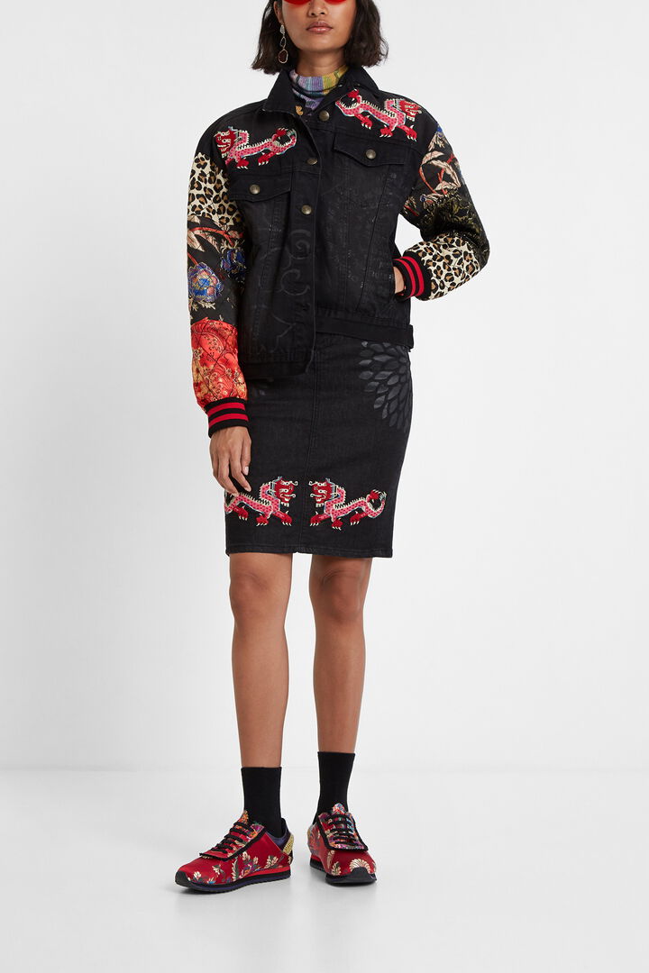 Patch sleeves denim trucker jacket | Desigual