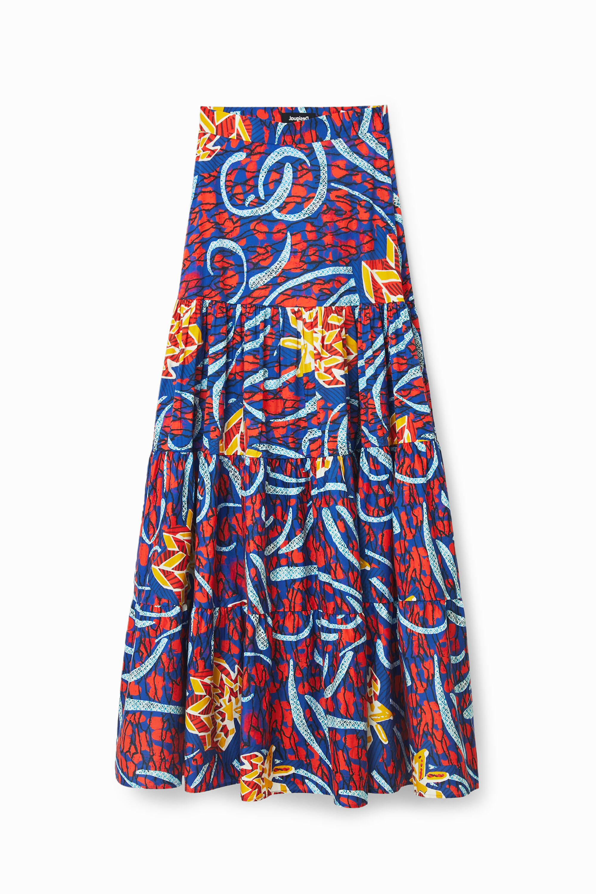 Desigual Stella Jean Multiposition Long Skirt In Red