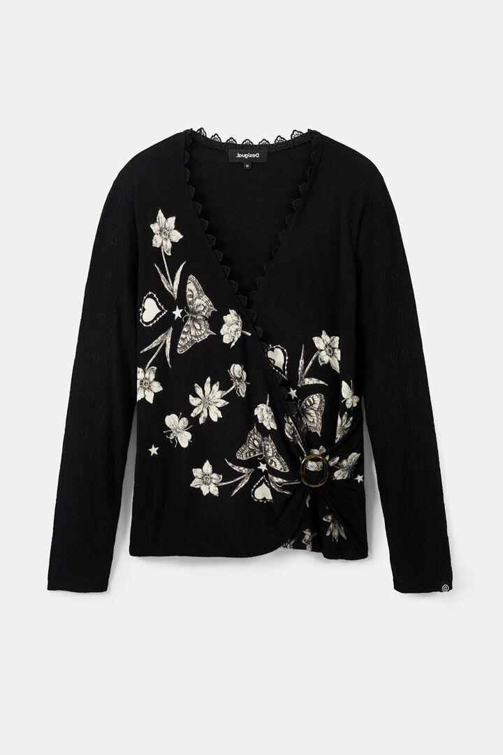 Fine crossed jumper butterflies | Desigual